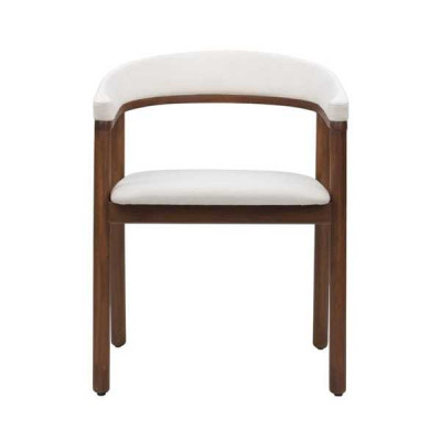 Silla de comedor Silla de madera blanca individual moderna con apoyabrazos Sillas