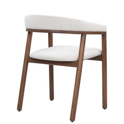 Silla de comedor Silla de madera blanca individual moderna con apoyabrazos Sillas