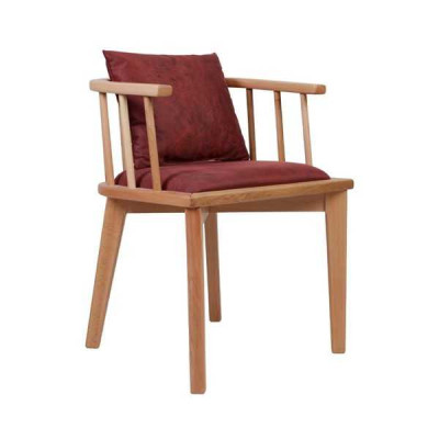 Silla de comedor marrón diseño de silla de madera acolchada de un asiento
