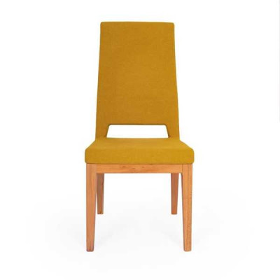 Silla amarilla de comedor Sala de estar de una plaza Patas de madera Sillas modernas Silla