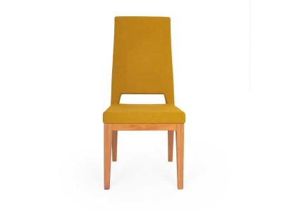 Silla amarilla de comedor Sala de estar de una plaza Patas de madera Sillas modernas Silla