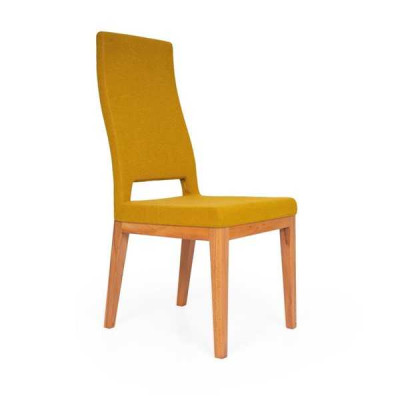 Silla amarilla de comedor Sala de estar de una plaza Patas de madera Sillas modernas Silla