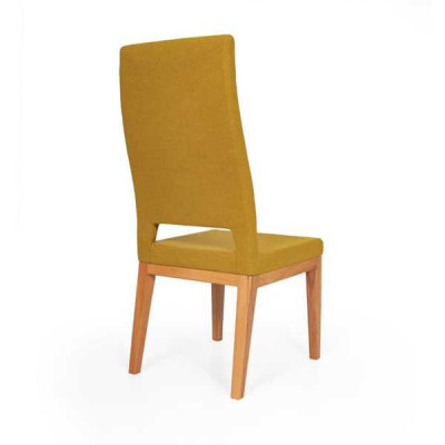 Silla amarilla de comedor Sala de estar de una plaza Patas de madera Sillas modernas Silla