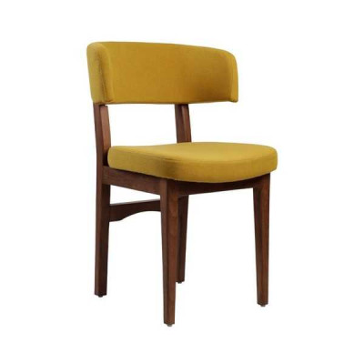 Silla de comedor amarillo-marrón, silla de diseñador, sala de estar de una plaza, nueva.