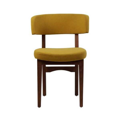 Silla de comedor amarillo-marrón, silla de diseñador, sala de estar de una plaza, nueva.