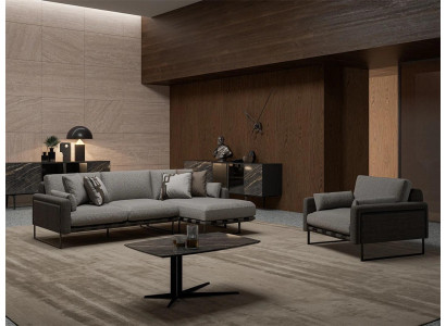 Sofá tapizado moderno en forma de L Muebles tapizados de lujo para la sala de estar Sillón nuevo Mesa de centro