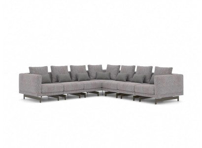Sala de estar gris sofá de esquina en forma de L diseñador sofá textil muebles sofá nuevo.