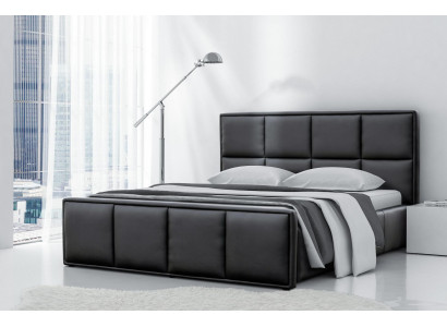 Cama doble Marco de cama Cama Muebles de cama Cama tapizada Camas Poliéster Moderno Negro