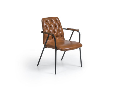 Silla de diseñador con apoyabrazos Color marrón Silla de comedor Muebles de lujo Nuevo diseño