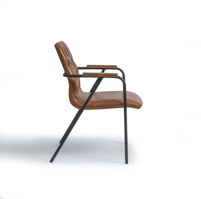 Silla de diseñador con apoyabrazos Color marrón Silla de comedor Muebles de lujo Nuevo diseño