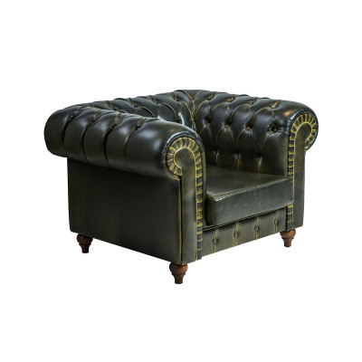 Sillón Chesterfield Verde Diseño Moderno Asiento Nuevo Amueblar Sala de Estar