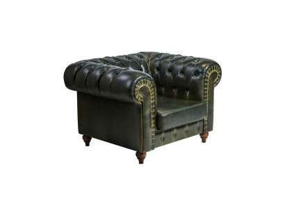 Sillón Chesterfield Verde Diseño Moderno Asiento Nuevo Amueblar Sala de Estar