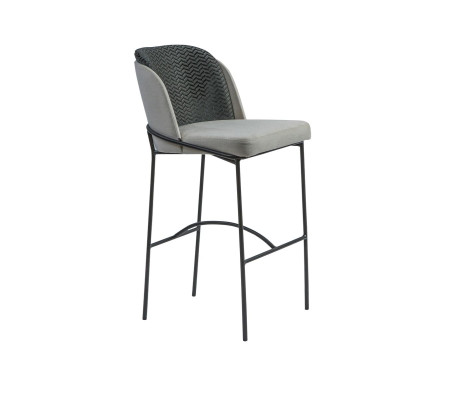 Sala de estar taburetes de bar, bar sillas diseño silla tapizada moderna gris.