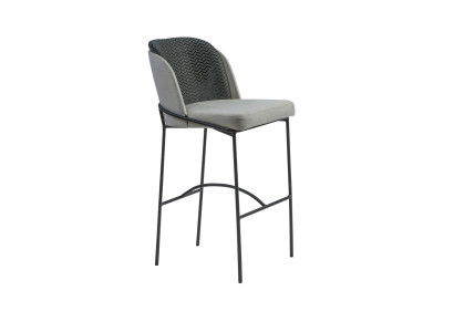 Sala de estar taburetes de bar, bar sillas diseño silla tapizada moderna gris.