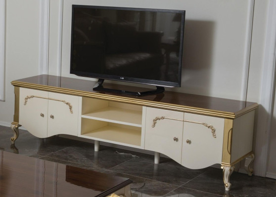 Mueble de televisión aparador Armario bajo Aparador Muebles de televisión Mesa de televisión blanco Nuevo