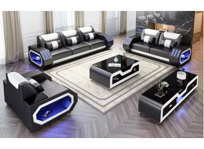 Moderno conjunto de sofás de cuero sofá tapizado sofás conjuntos de sofás de cuero aparador nuevo