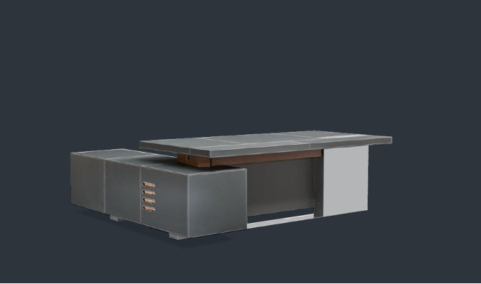 Escritorio de cuero, mesas de oficina de diseñador, mobiliario de mesa, muebles, silla.