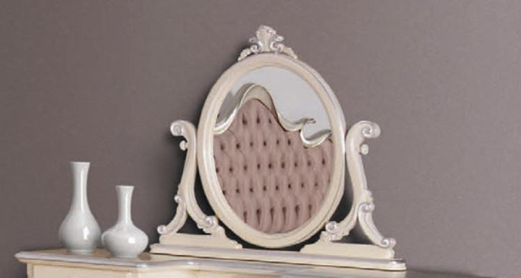 Espejo redondo Diseño clásico Espejo de pared Espejito redondo Blanco Italia Nuevo