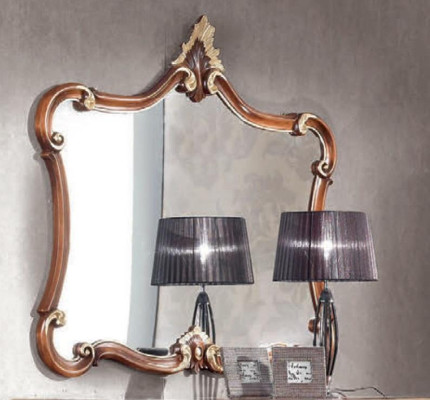 Espejo de pared italiano Espejo clásico Muebles de madera de lujo Mobiliario nuevo