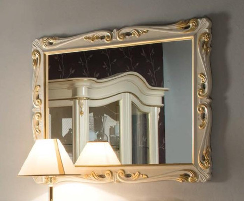 Espejo de diseño clásico Espejo de pared italiano Espejo de pie de madera italiano Nuevo