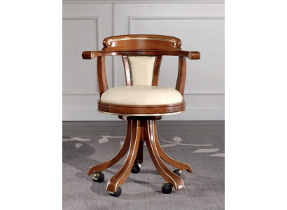 Silla de oficina de estilo rústico de madera para chef, mueble blanco giratorio nuevo.