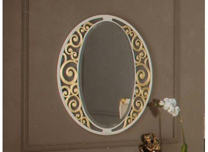 Espejo de pared ovalado clásico de oro Muebles italianos Espejo clásico Nuevo