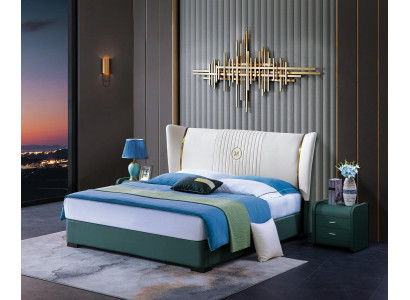 Dormitorio Cama Mesitas de noche Conjunto de 3 piezas Diseño Lujo Camas Madera Cama doble