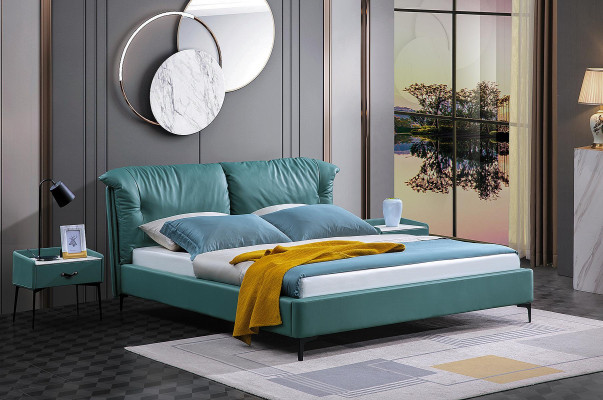 Dormitorio Cama Mesitas de noche Juego de 3 piezas Diseño Camas de lujo Madera