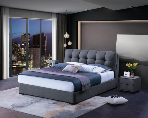 Diseño de camas Conjuntos de dormitorio Cama 2x Mesita de noche Muebles de lujo clásicos de 3 piezas