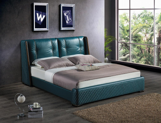 Cama de madera Camas de lujo.Hotel Cama doble Estructura de cama clásica Casa de campo
