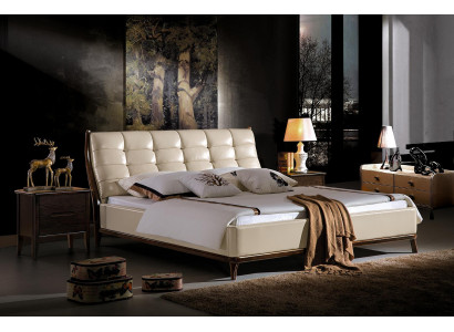 Cama Chesterfield Muebles Dormitorio Cama doble de lujo 180x200 Cuero Nuevo