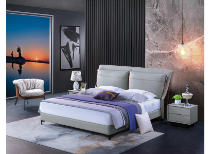 Cama de madera Cama Cama doble Muebles de lujo Dormitorio Hotel 180x200cm Camas Cuero
