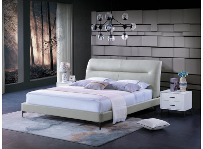 Cama Acolchada Diseño Lujo Doble Camas de Hotel de Cuero Habitación de Lujo