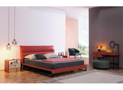 Cama Acolchado Diseño Lujo Decoración Doble Cama de Hotel Dormitorio Cuero
