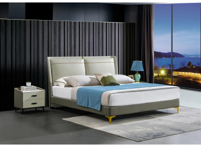 Cama doble de lujo Muebles de dormitorio Cama doble beige Hotel