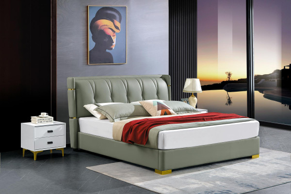 Dormitorio Cama de madera Madera real Cama Camas Hotel 180x200 Maciza