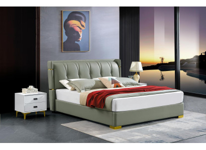 Dormitorio Cama de madera Madera real Cama Camas Hotel 180x200 Maciza
