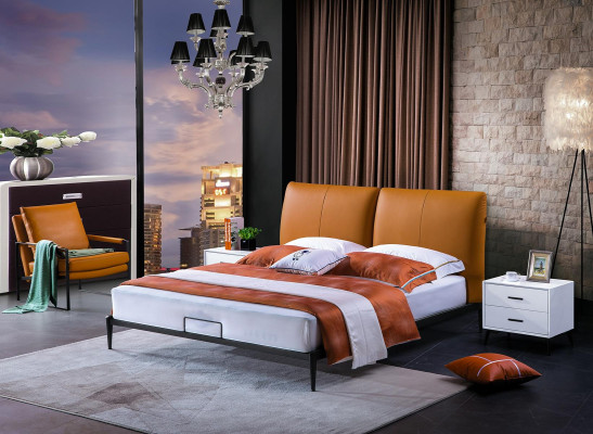 Cama doble clásica Cama matrimonial Cama de matrimonio Diseño de camas de lujo Estilo moderno. nuevo 180x200cm