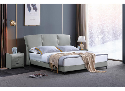 Cama de dormitorio de lujo Muebles clásicos de cama Muebles modernos Marco de cama beige