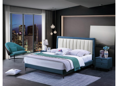 Diseño de lujo de cabecero de cama de cuero doble para hotel cama matrimonial decoración de madera para dormir