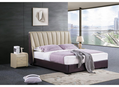 Cama Cama tapizada Diseño de dormitorio de lujo Camas Textil Madera Estructura de cama Nueva