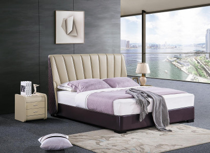 Cama Cama tapizada Diseño de dormitorio de lujo Camas Textil Madera Estructura de cama Nueva