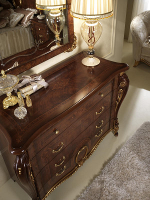 arredoclassic™ Conjunto de dormitorio Sinfonia Barroco Rococó Cama Mesita de noche