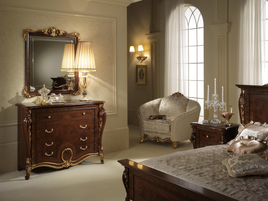 arredoclassic™ Conjunto de dormitorio Sinfonia Barroco Rococó Cama Mesita de noche