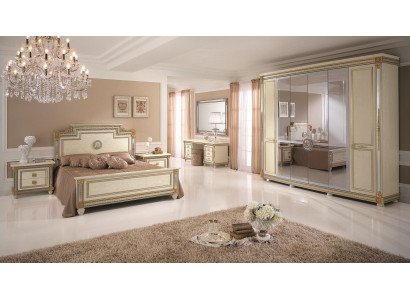 Dormitorio Set Diseño Moderno Lujo Muebles Cama 2x Mesita de Noche 7 pzas. Italia Nuevo