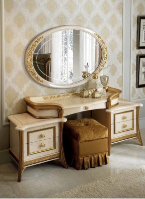 arredoclassic™ Conjunto de dormitorio Melodia estilo barroco rococó, cama y mesita de noche de 6 piezas.