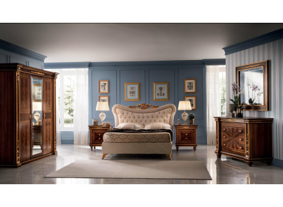 arredoclassic™ Conjunto de dormitorio Modigliani estilo barroco rococó Cama Mesita de noche 4 piezas.