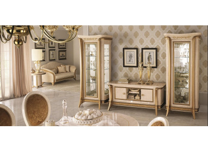Set de muebles de sala: aparador de sala, 2 vitrinas, conjunto de 3 piezas de pared para sala arredoclassic
