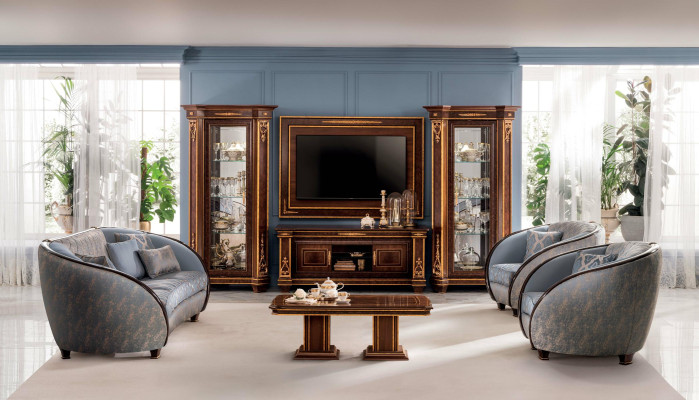 Conjunto de sofás Sofá Sofá 3 + 3 Sala de estar Muebles de diseñador Barroco Clásico