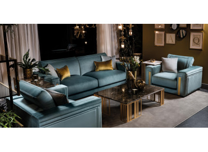 Conjunto de sofás 3-1-1. Sofá de salón de 3 plazas, sofá y juego de sillones tapizados en textil.